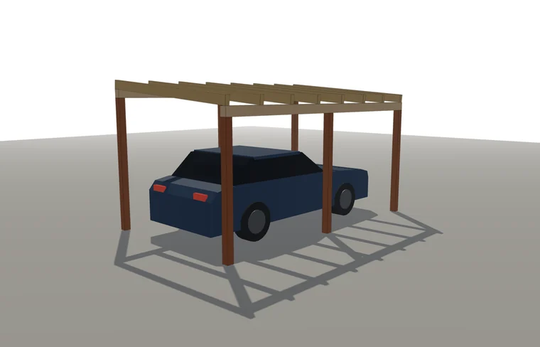 Carport — in HolzBau 3D geplant und gerendert