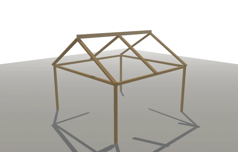 Dachstuhl — in HolzBau 3D geplant und gerendert